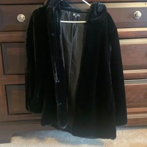 Zara Black fur coat.
